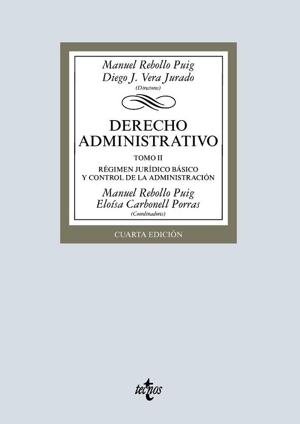 DERECHO ADMINISTRATIVO TOMO II | 9788430982189 | REBOLLO PUIG, MANUEL/DIEGO J. VERA, JURADO/CARBONELL PORRAS, ELOÍSA/ALARCÓN SOTOMAYOR, LUCÍA/ÁLVAREZ