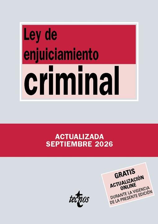 LEY DE ENJUICIAMIENTO CRIMINAL | 9788430994533 | EDITORIAL TECNOS | Llibreria L'Illa - Llibreria Online de Mollet - Comprar llibres online