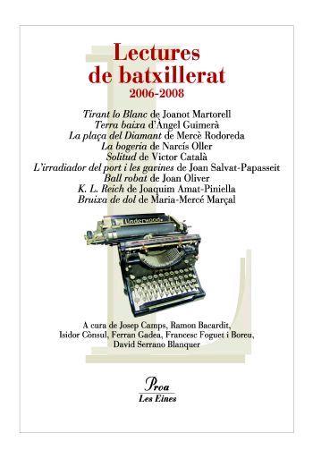 LECTURES DE BATXILLERAT 2006-2008 | 9788484379805 | M. MERCÈ MARÇAL SERRA/VÍCTOR CATALÀ/DIVERSOS AUTORS | Llibreria L'Illa - Llibreria Online de Mollet - Comprar llibres online