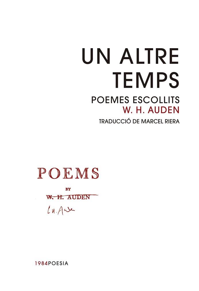 ALTRE TEMPS, UN | 9788416987344 | AUDEN, WYSTAN HUGH | Llibreria L'Illa - Llibreria Online de Mollet - Comprar llibres online