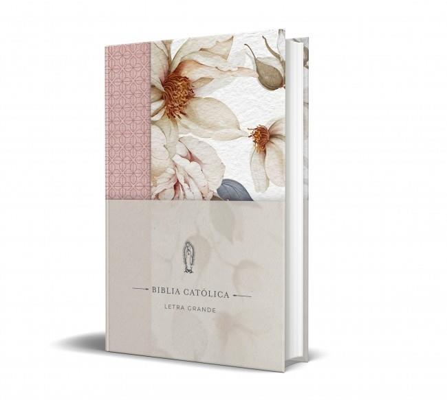 BIBLIA CATÓLICA: EDICIÓN LETRA GRANDE. TAPA DURA, TELA ROSADA CON FLORES | 9798890985309 | BIBLIA DE AMÉRICA | Llibreria L'Illa - Llibreria Online de Mollet - Comprar llibres online