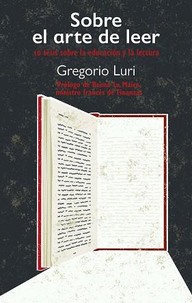 SOBRE EL ARTE DE LEER | 9788419271792 | LURI, GREGORIO | Llibreria L'Illa - Llibreria Online de Mollet - Comprar llibres online