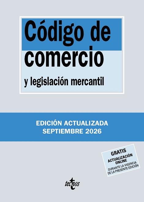 CÓDIGO DE COMERCIO Y LEGISLACIÓN MERCANTIL | 9788430994366 | EDITORIAL TECNOS | Llibreria L'Illa - Llibreria Online de Mollet - Comprar llibres online