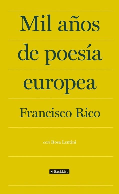 1000 AÑOS DE POESIA EUROPEA | 9788408009870 | RICO, FRANCISCO