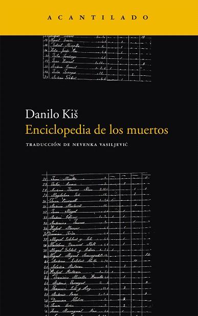 ENCICLOPEDIA DE LOS MUERTOS | 9788496834590 | KIS, DANILO | Llibreria L'Illa - Llibreria Online de Mollet - Comprar llibres online
