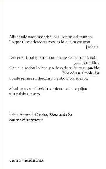 SIETE ÁRBOLES CONTRA EL ATARDECER | 9788492720125 | CUADRA CARDENAL, PABLO ANTONIO