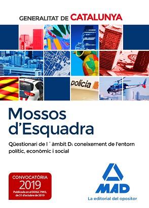 MOSSOS D`ESQUADRA. QÜESTIONARI DE L´ÀMBIT D: CONEIXEMENT DE L''ENTORN POLÍTIC, E | 9788414232804 | NO DISPONIBLE