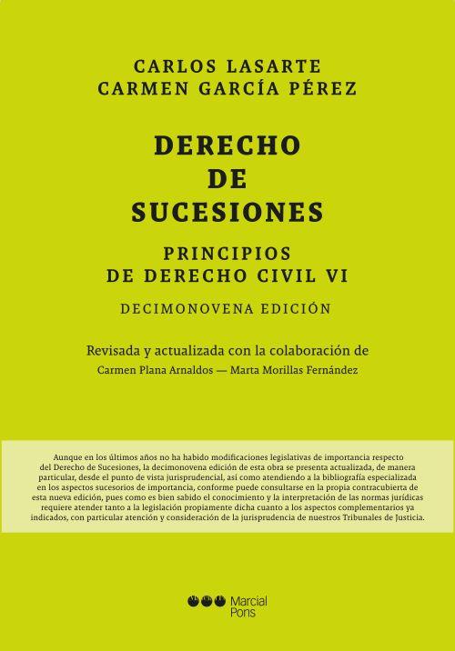 PRINCIPIOS DE DERECHO CIVIL. TOMO VI. SUCESIONES. 19.ª ED. | 9788413819532 | LASARTE ÁLVAREZ, CARLOS/GARCÍA PÉREZ, CARMEN | Llibreria L'Illa - Llibreria Online de Mollet - Comprar llibres online