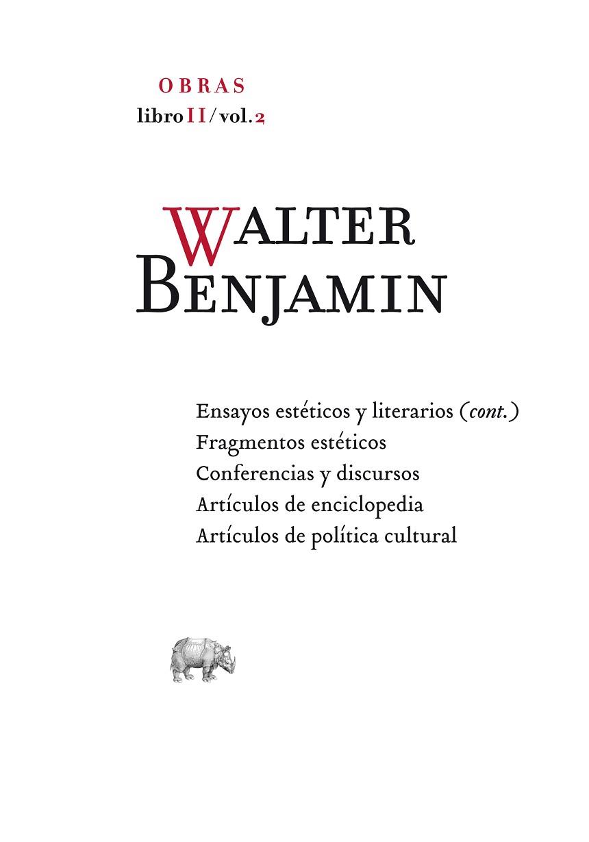 OBRAS 2 | 9788496775497 | BENJAMIN, WALTER
