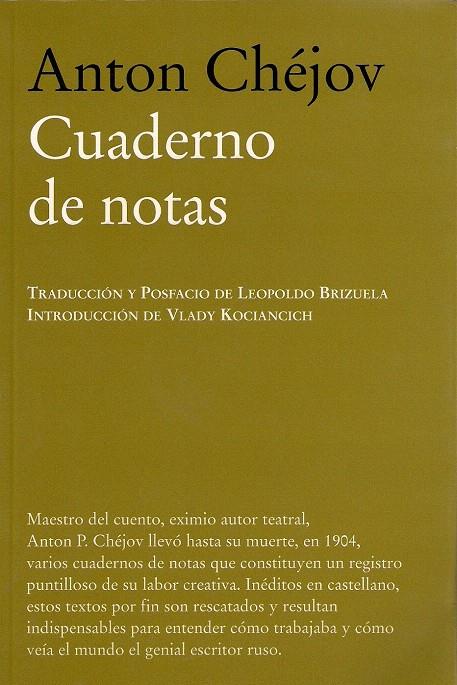 CUADERNO DE NOTAS | 9788483930489 | CHEJOV, ANTON | Llibreria L'Illa - Llibreria Online de Mollet - Comprar llibres online