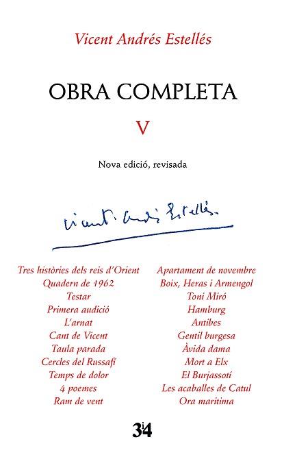 OBRA COMPLETA REVISADA, VOLUM 5 | 9788416789986 | ANDRÉS ESTELLÉS, VICENT | Llibreria L'Illa - Llibreria Online de Mollet - Comprar llibres online