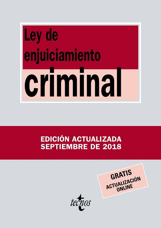 LEY DE ENJUICIAMIENTO CRIMINAL | 9788430974979 | EDITORIAL TECNOS | Llibreria L'Illa - Llibreria Online de Mollet - Comprar llibres online