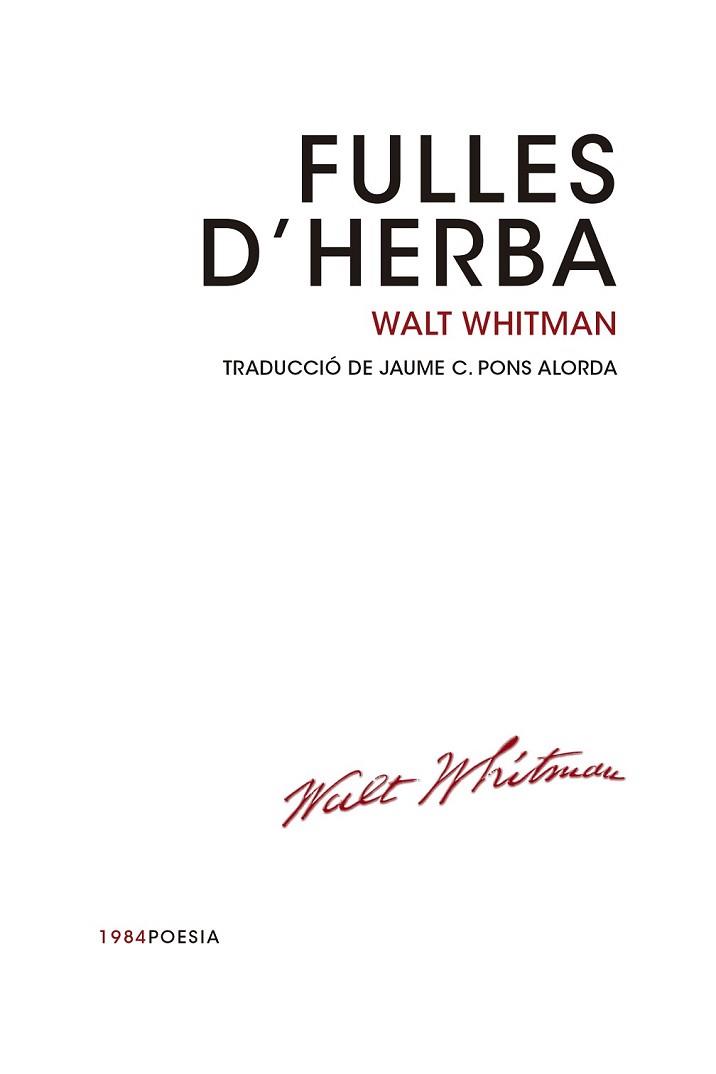 FULLES D'HERBA | 9788415835301 | WHITMAN, WALT | Llibreria L'Illa - Llibreria Online de Mollet - Comprar llibres online