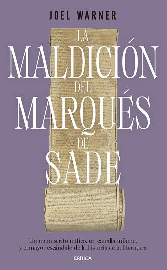 MALDICIÓN DEL MARQUÉS DE SADE, LA | 9788491995876 | WARNER, JOEL | Llibreria L'Illa - Llibreria Online de Mollet - Comprar llibres online