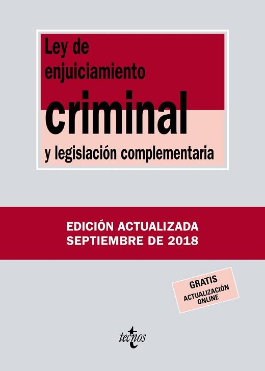 LEY DE ENJUICIAMIENTO CRIMINAL Y LEGISLACIÓN COMPLEMENTARIA | 9788430975112 | EDITORIAL TECNOS | Llibreria L'Illa - Llibreria Online de Mollet - Comprar llibres online