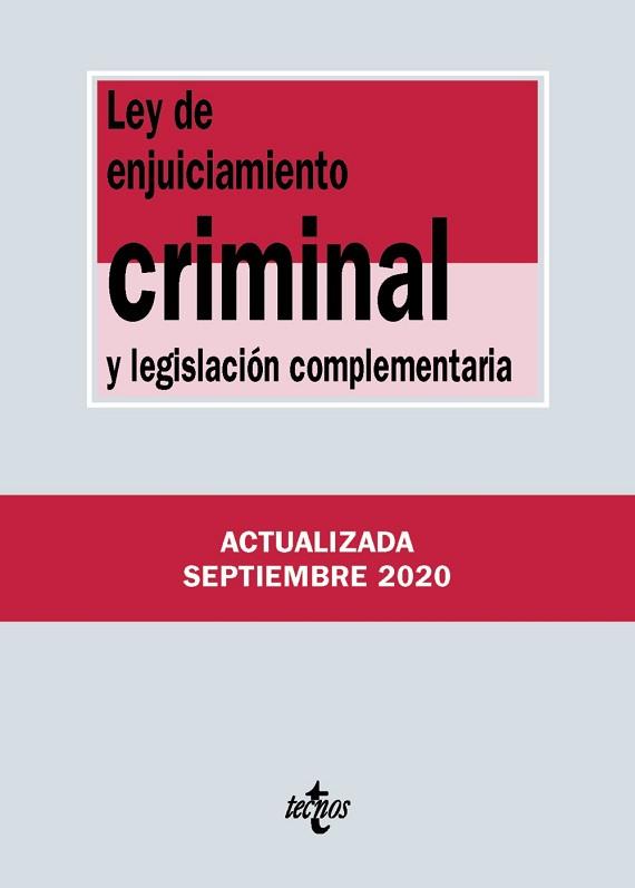 LEY DE ENJUICIAMIENTO CRIMINAL Y LEGISLACIÓN COMPLEMENTARIA | 9788430980093 | EDITORIAL TECNOS