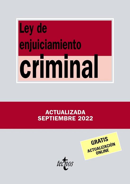 LEY DE ENJUICIAMIENTO CRIMINAL | 9788430985685 | EDITORIAL TECNOS | Llibreria L'Illa - Llibreria Online de Mollet - Comprar llibres online