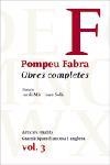 OBRES COMPLETES VOL.3 POMPEU FABRA (TD) | 9788484379294 | FABRA, POMPEU