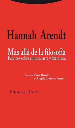 MÁS ALLÁ DE LA FILOSOFÍA | 9788498795318 | ARENDT, HANNAH | Llibreria L'Illa - Llibreria Online de Mollet - Comprar llibres online