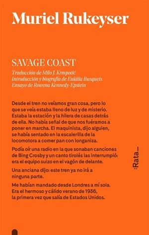 SAVAGE COAST | 9788416738113 | RUKEYSER, MURIEL | Llibreria L'Illa - Llibreria Online de Mollet - Comprar llibres online