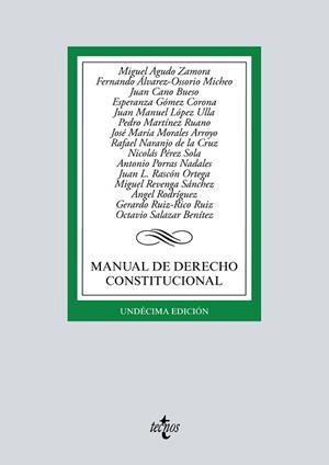 MANUAL DE DERECHO CONSTITUCIONAL | 9788430979820 | AGUDO ZAMORA, MIGUEL/ÁLVAREZ-OSSORIO MICHEO, FERNANDO/CANO BUESO, JUAN/GÓMEZ CORONA, ESPERANZA/LÓPEZ