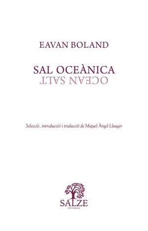 SAL OCEÀNICA | 9788409376810 | BOLAND, EAVAN