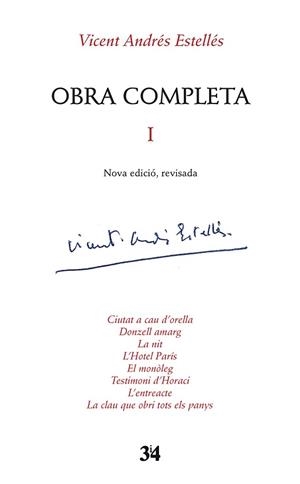 OBRA COMPLETA VOL. 1 | 9788475029535 | ANDRÉS ESTELLÉS, VICENT