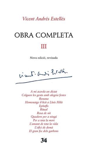 OBRA COMPLETA VOL 3 | 9788416789016 | ANDRÉS ESTELLÉS, VICENT | Llibreria L'Illa - Llibreria Online de Mollet - Comprar llibres online