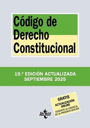 CÓDIGO DE DERECHO CONSTITUCIONAL | 9788430993123 | EDITORIAL TECNOS | Llibreria L'Illa - Llibreria Online de Mollet - Comprar llibres online