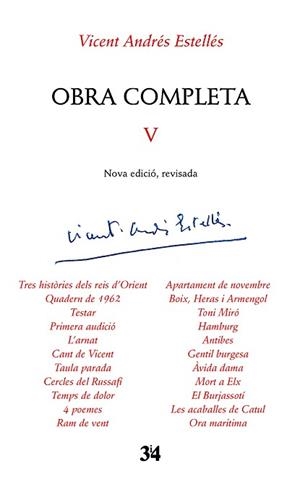 OBRA COMPLETA REVISADA, VOLUM 5 | 9788416789986 | ANDRÉS ESTELLÉS, VICENT | Llibreria L'Illa - Llibreria Online de Mollet - Comprar llibres online