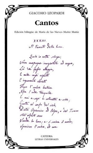 CANTOS | 9788437626239 | LEOPARDI, GIACOMO | Llibreria L'Illa - Llibreria Online de Mollet - Comprar llibres online